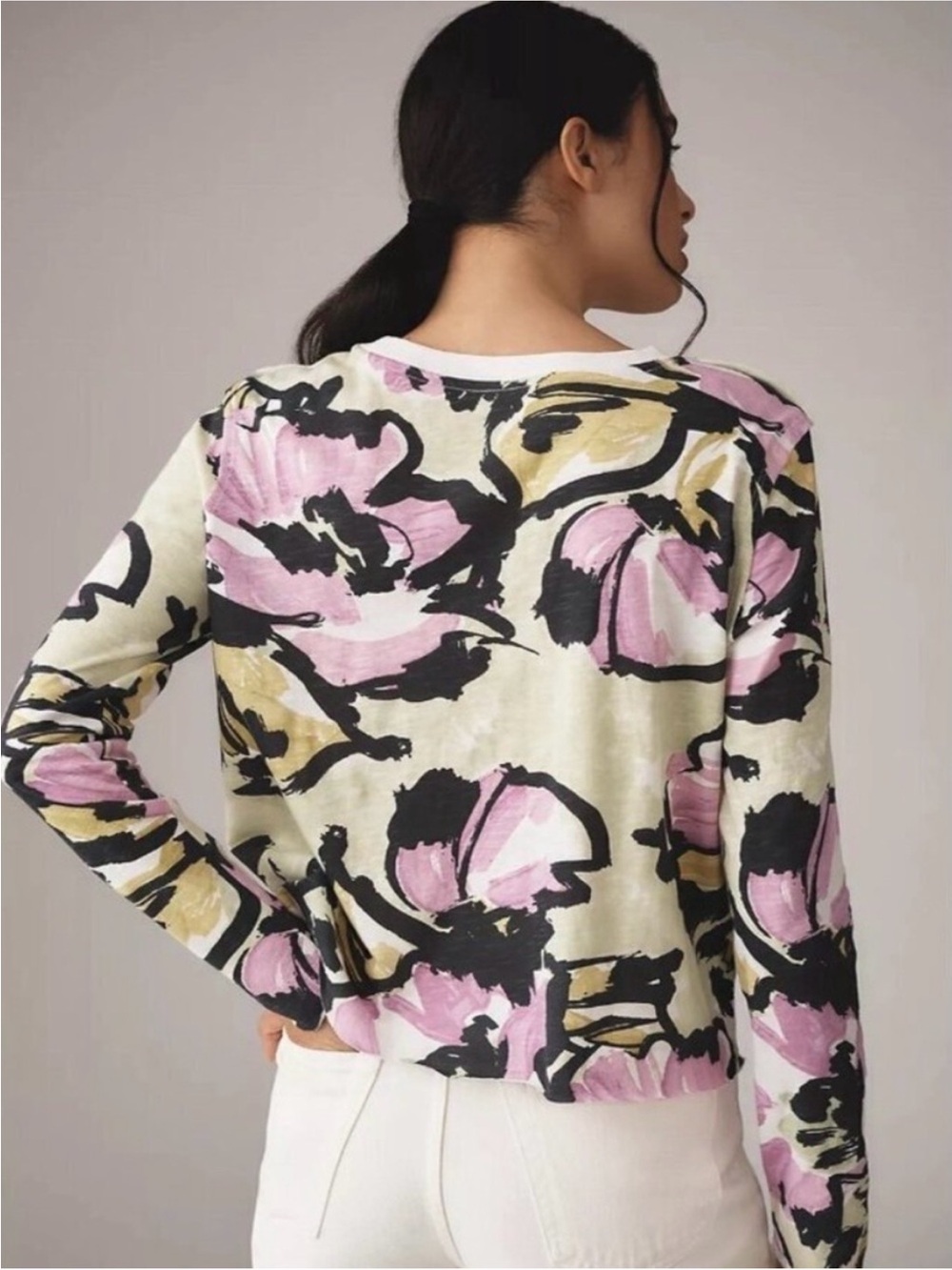 Maeve Anthropologie Caitlin long sleeve boxy tee